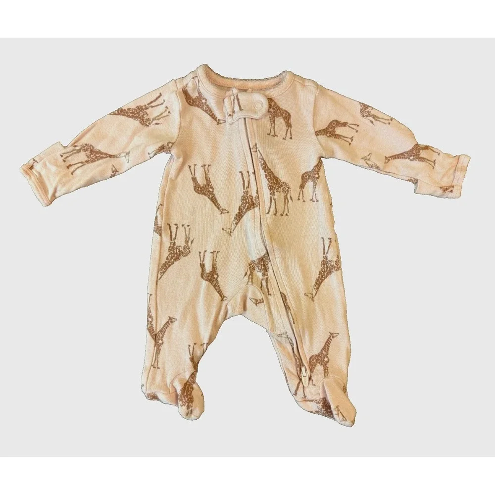 Carters Baby Girl Preemie Sleeper‎ Outfit Reborn Clothes Pink Giraffe Zipper 2
